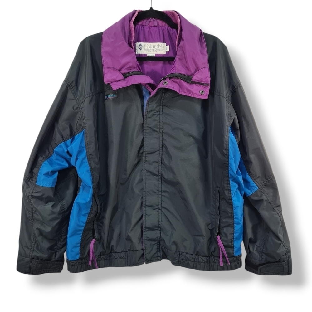Vintage 90s Columbia Bugaboo Black Active Zip Jacket Radial Sleeve Men's L